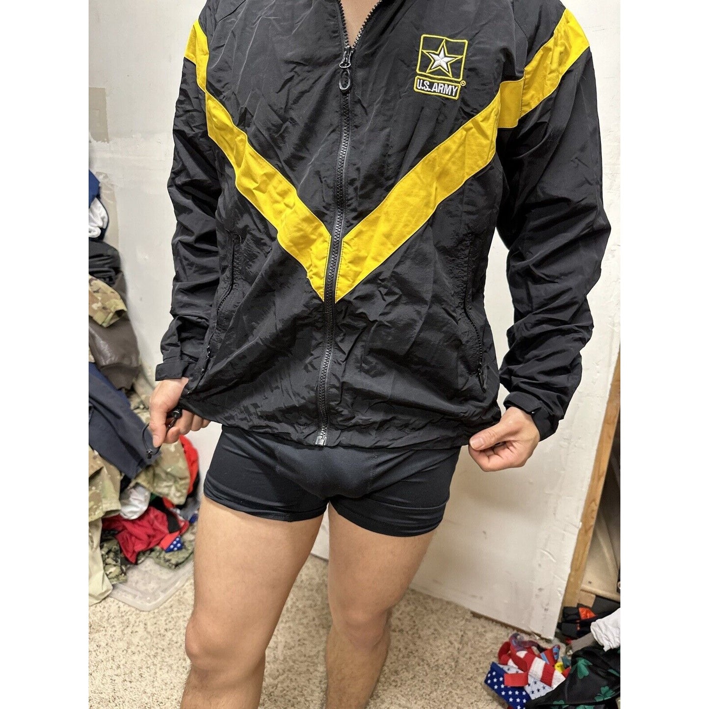 Men’s Army Jacket Apfu Small Regular Black Uniform Pt