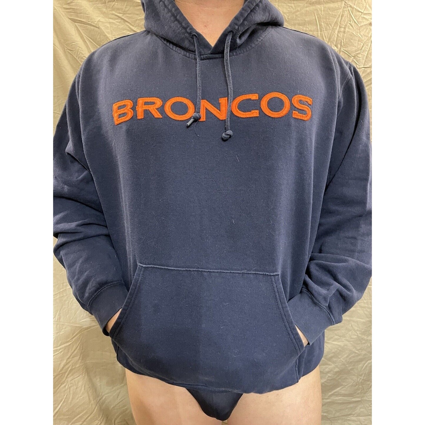 Men's Denver Broncos Pullover hoodie NFL Apparel fits like a loose medium