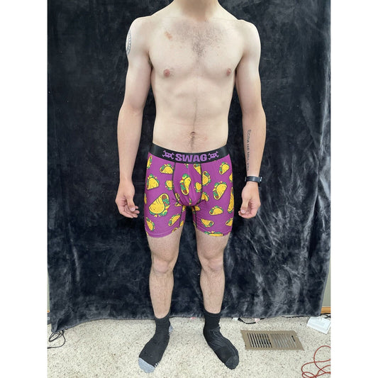 MENS SWAG TACO TUESDAY PURPLE BOXER BRIEF SIZE Large