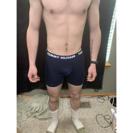 Tommy Hilfiger NavyBlue Men’s Medium Compression Boxer Briefs Trunks 4% Elastane