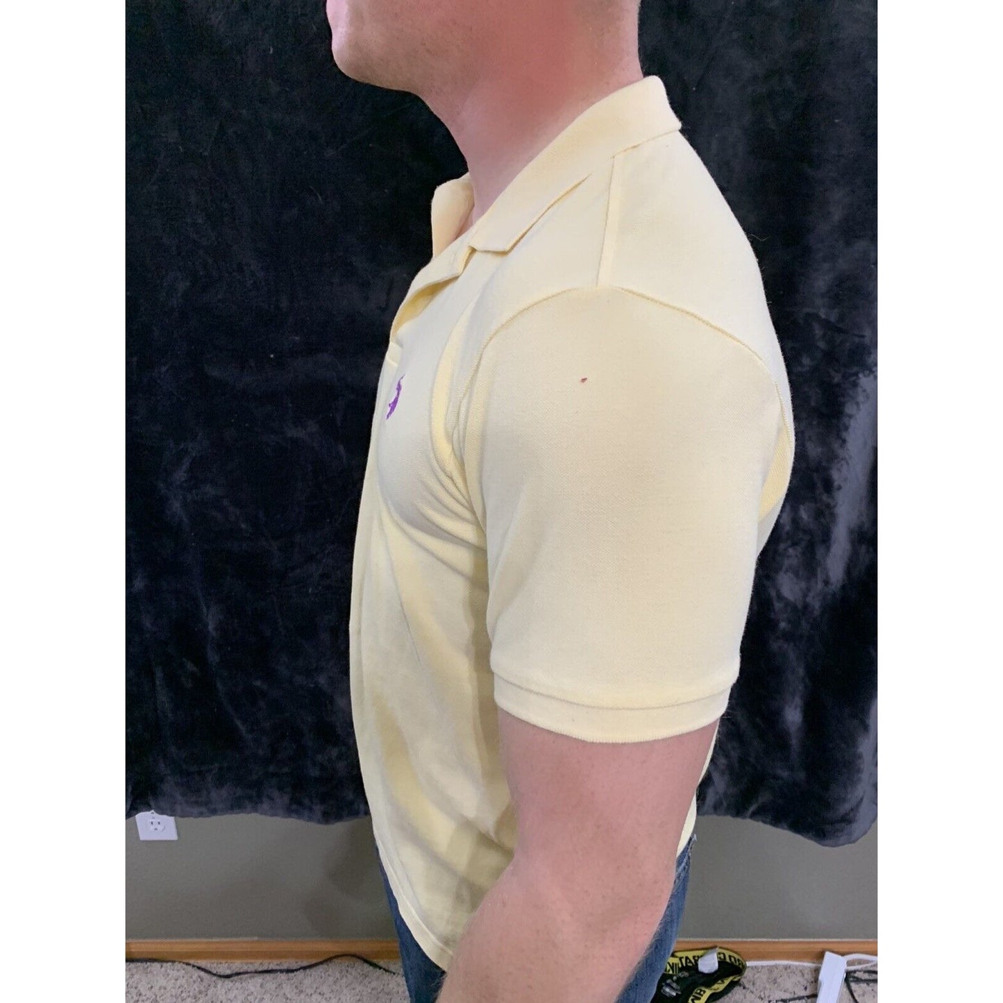 U.S. Polo Assn. Mens Light Yellow Polo Shirt Medium Short Sleeve Soft Material