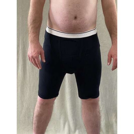 Jockey Men's XL Black & White Band Cotton-blend Boxer Briefs Underwear