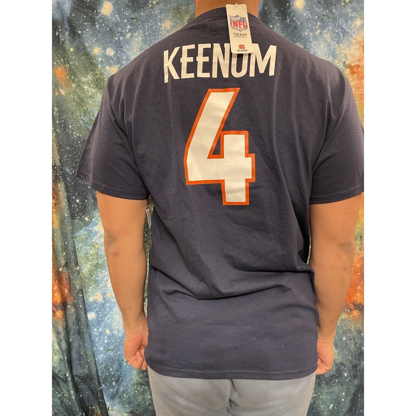 Men’s Large Denver Broncos NFL Team Apparel Blue Tshirt Keenum 4