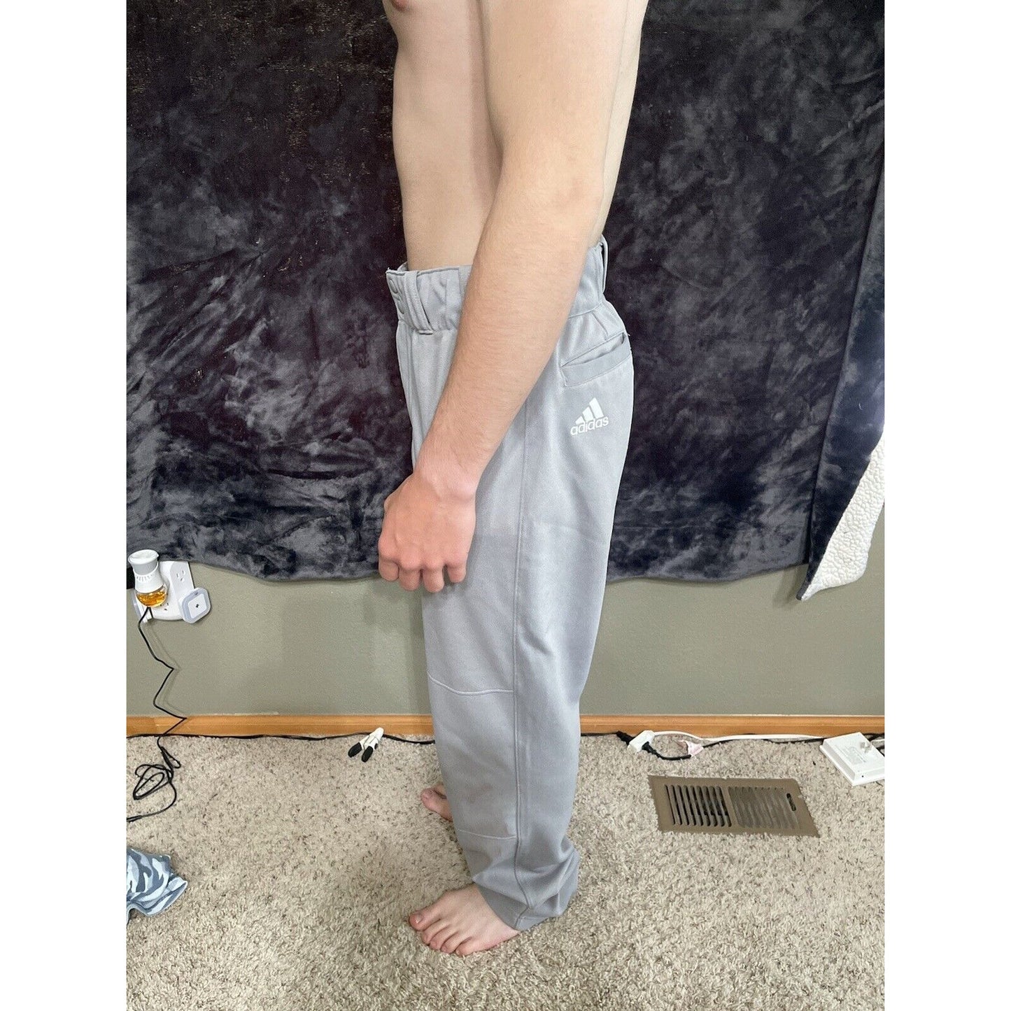 Men’s Adidas Gray Baseball Pants Size Medium Climalite