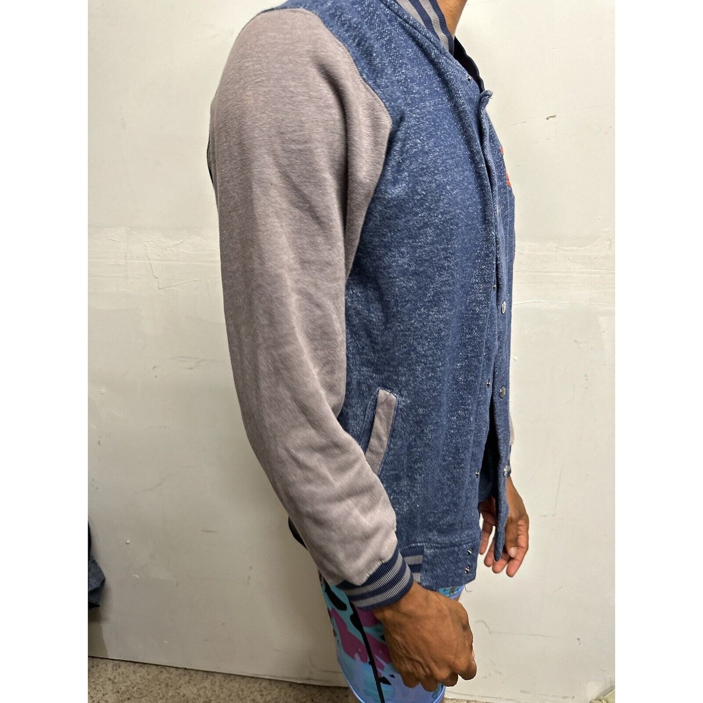 Men’s Superman DC Comics Blue Superman Snap Up Jacket Small