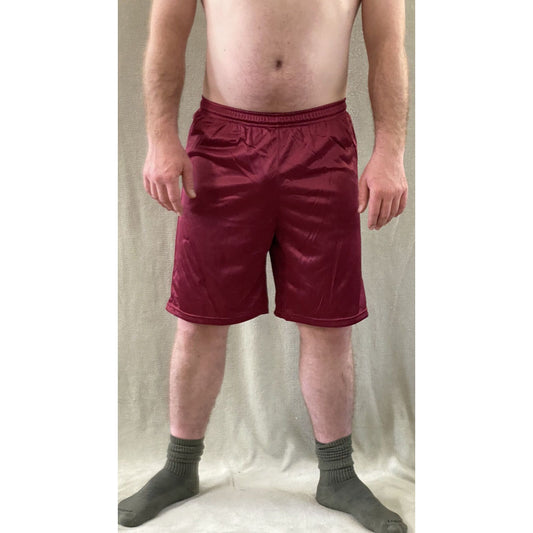 Soffe Men’s Large Maroon Basketball Training Polyester Mesh Shorts
