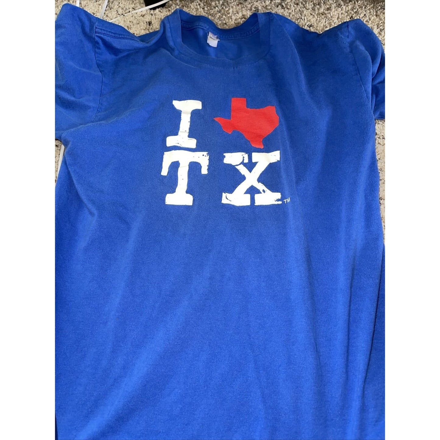 Men’s American Apparel Medium Blue I Love Texas TX shirt