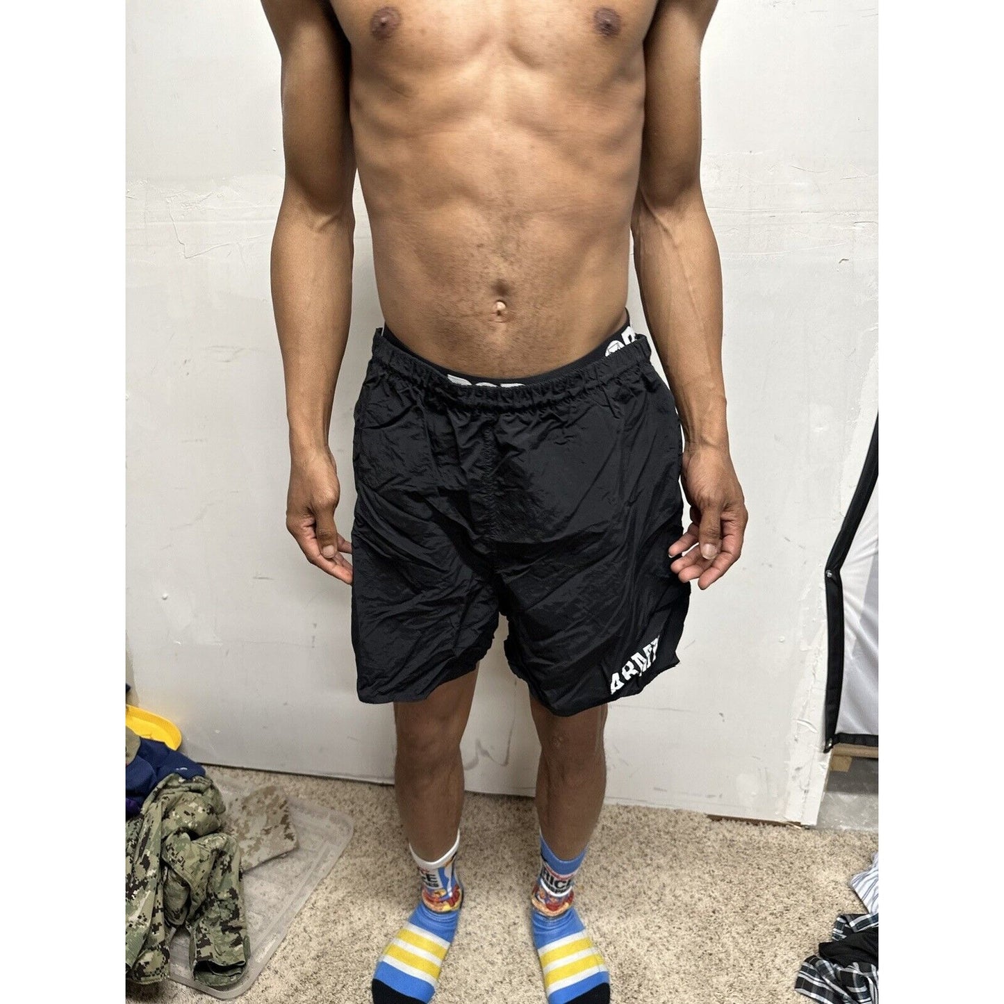Men’s Army Pt Shorts Black Older Style Fits Like Large