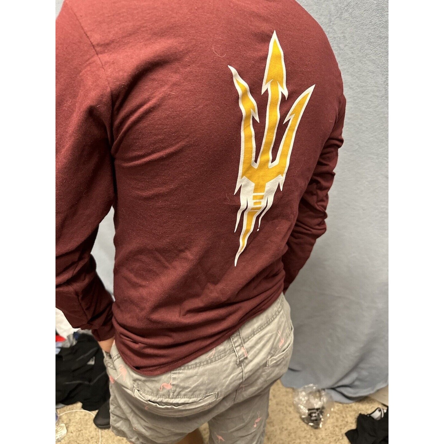 Men’s Maroon Champion Small Arizona Sun Devils Long Sleeve Shirt