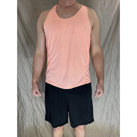 men's medium coral neleus sports pro muscle tank shirt