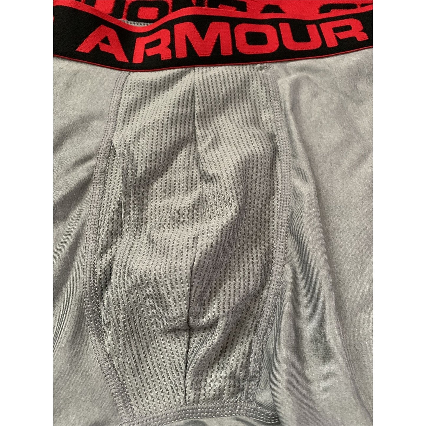 Men’s Gray With Black/Red Band under armour Ua boxerjock 6” Size Small