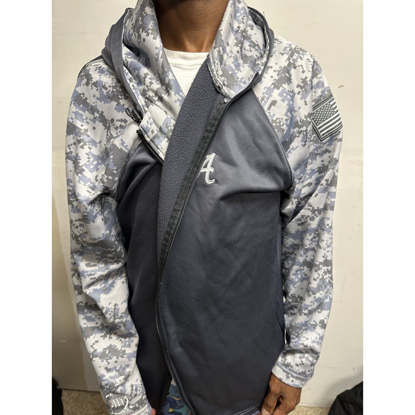 Men’s Colosseum 3XL Gray Camo Alabama Roll Tide Full Zip Hoodie Jacket