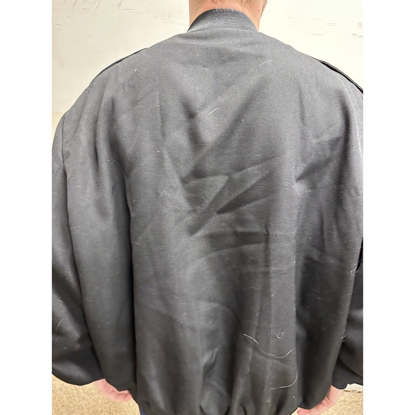 men’s army officer poly wool black miltiary jacket 50 long no liner