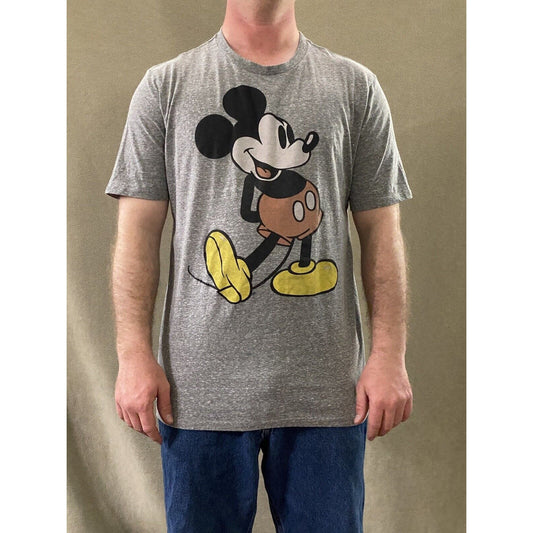 MICKEY MOUSE Vintage Disney Men’s XL Gray Cotton-poly T-shirt