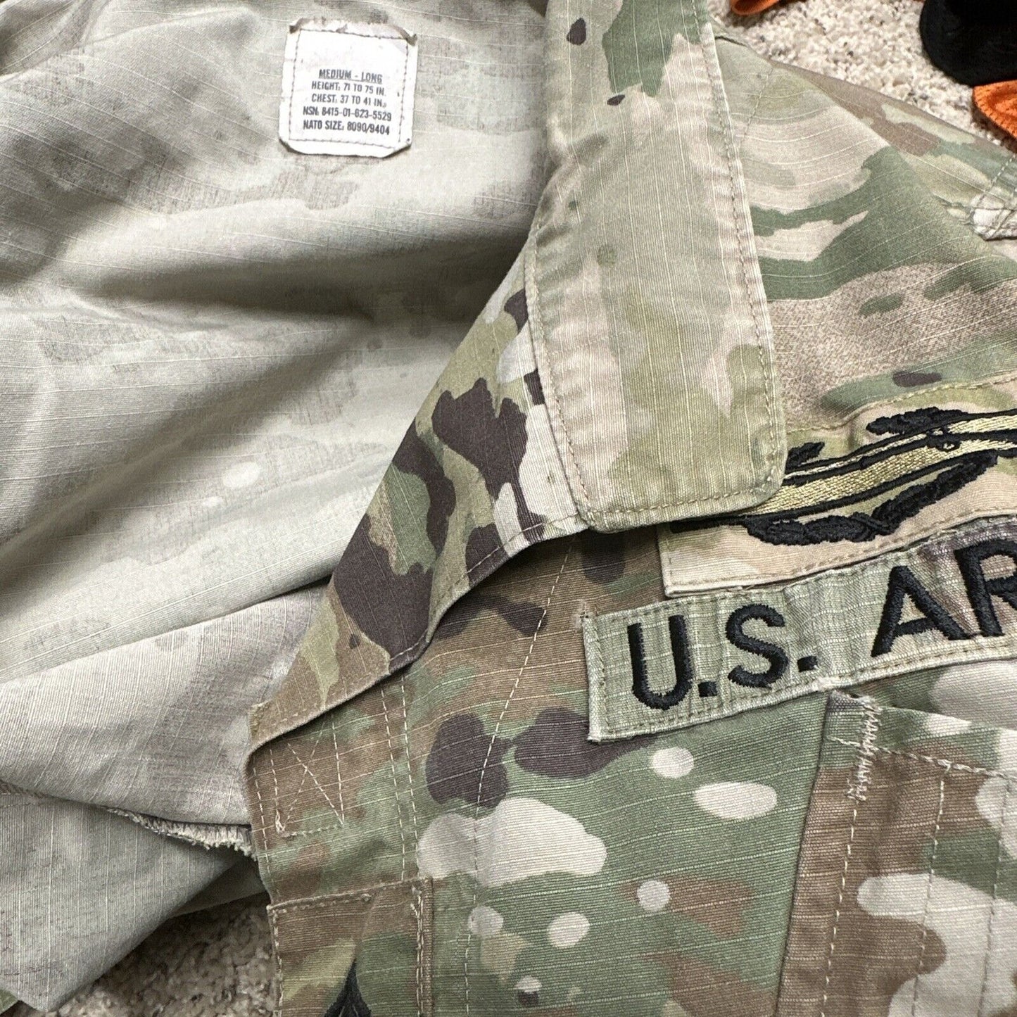 Men’s Ocp Top Medium Long Army Blouse Air Force With Patches