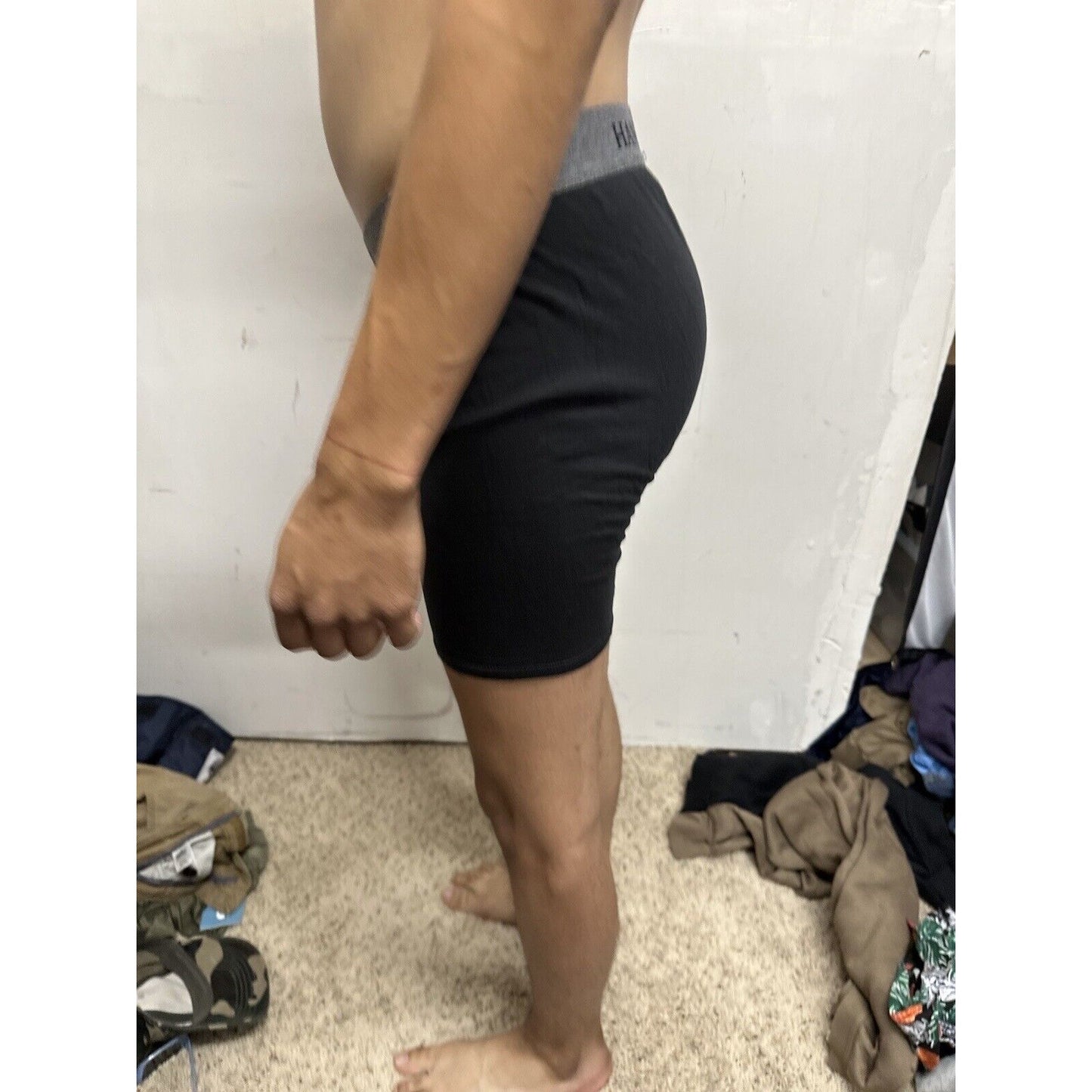 Men’s Hanes Black Boxer Briefs Large