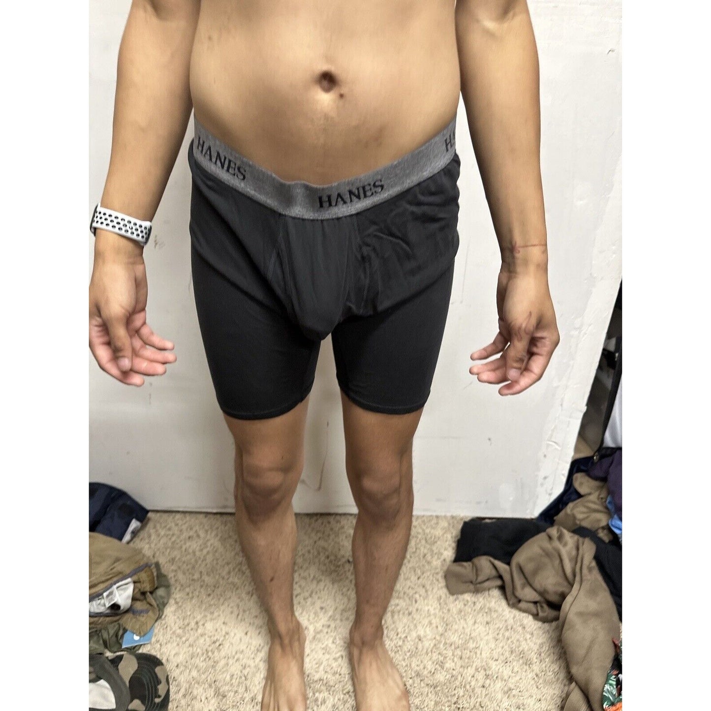 Men’s Hanes Black Boxer Briefs Large
