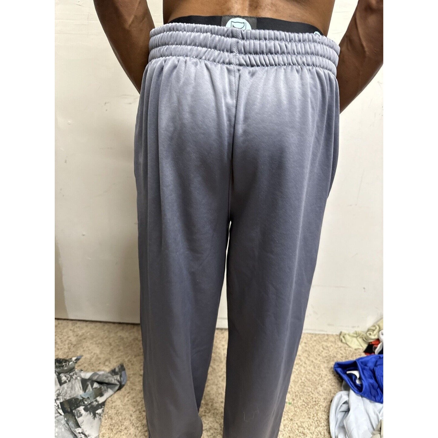 Men’s Gray Large Russell Polyester Sweat Pants With Pockets Air Force Falcons US