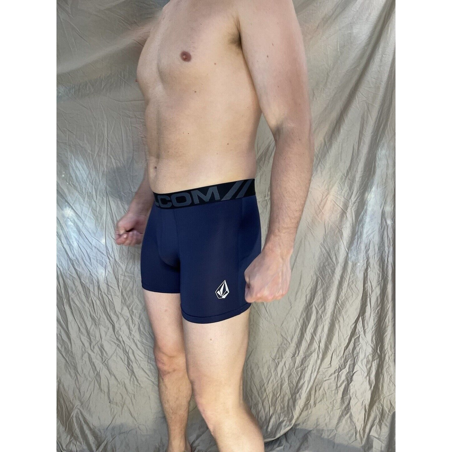 men's Dark Blue  volcom Small athletic compression boxer briefs