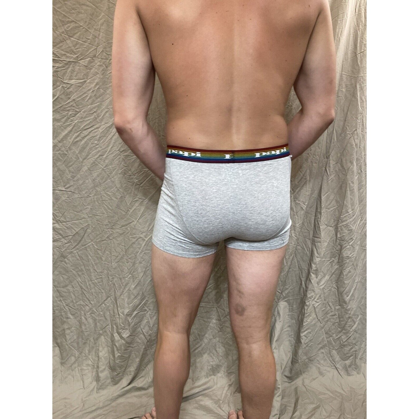 men's papi rainbow pride gray compression boxer briefs large