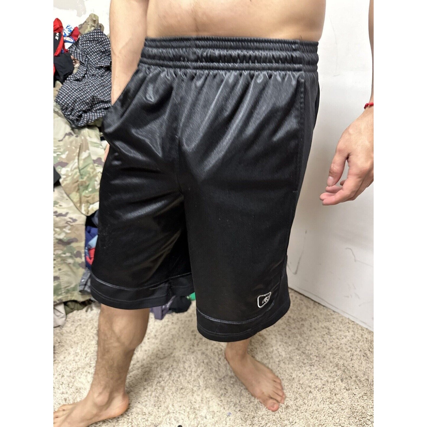 Men’s Black And1 Small Athletic Shorts With Pockets