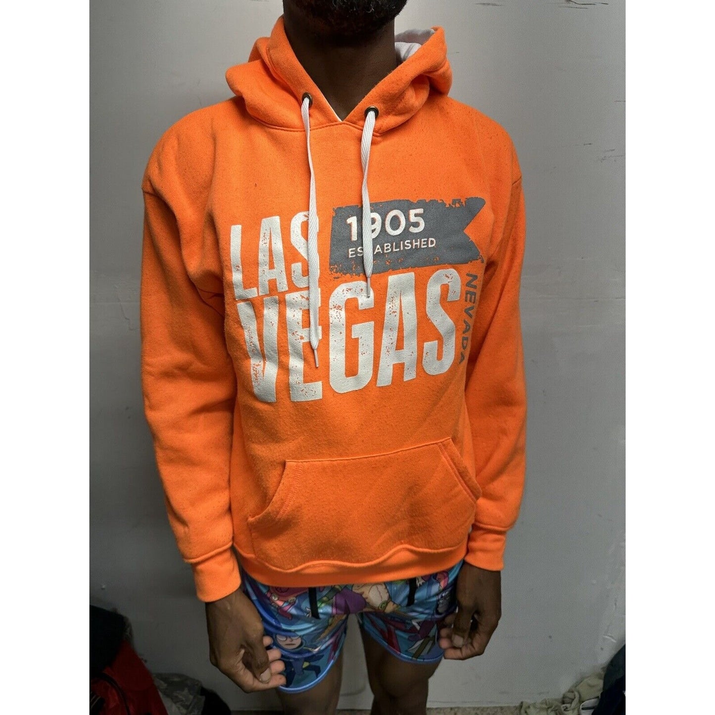 Men’s Neon Orange Wear Code Medium Las Vegas Pull Over Hoodie