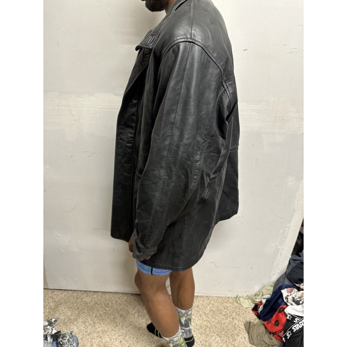 Men’s Large Black Bachrach Genuine Leather Jacket