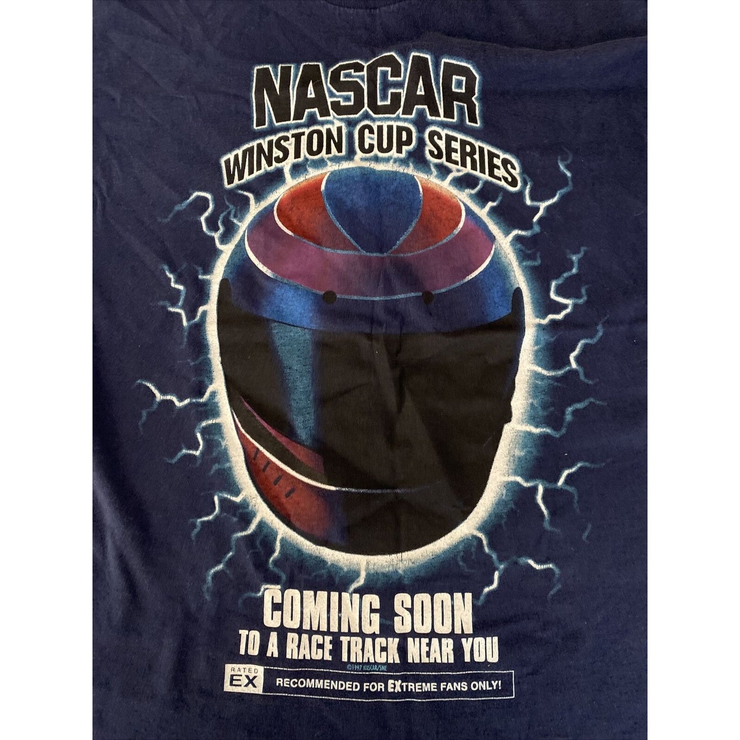 Vintage NASCAR WINSTON CUP SERIES Power Pro Men’s Large Navy Blue Cotton Shirt