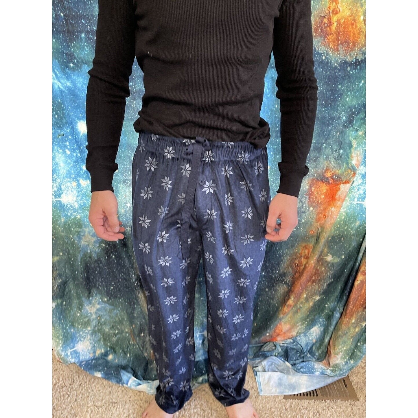 Men’s XL George Snowflake Blue sleepwear Flannel