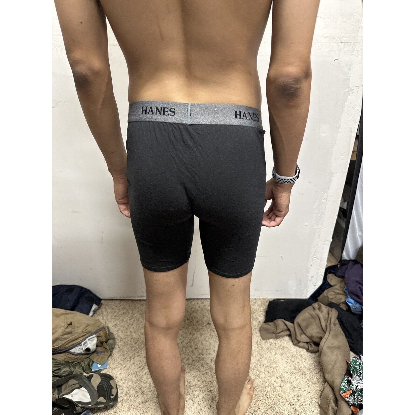 Men’s Hanes Black Boxer Briefs Large