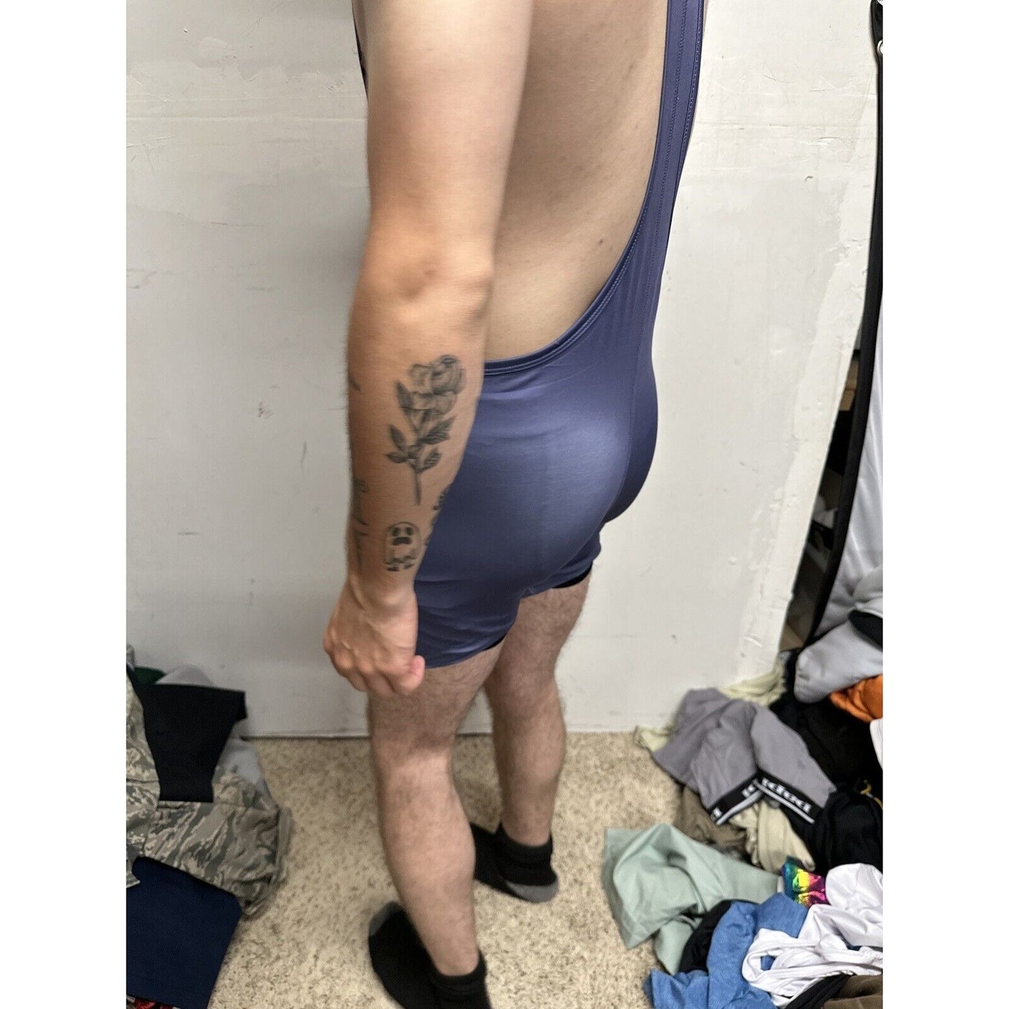 Men’s Gray Tauwell Wrestling Singlet Large