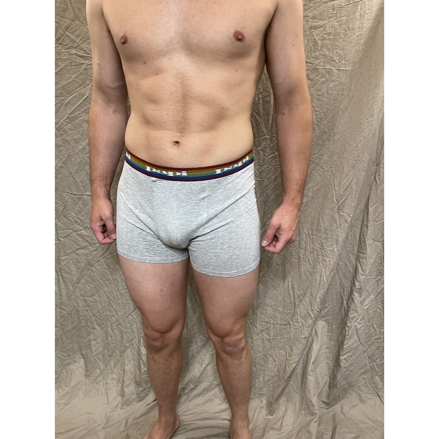 men's papi rainbow pride gray compression boxer briefs large