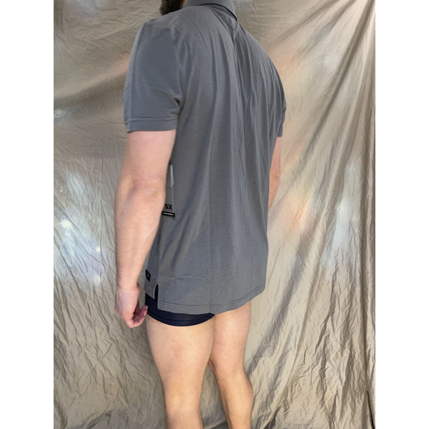 men's gray MSX michael strahan large castle rock polo shirt