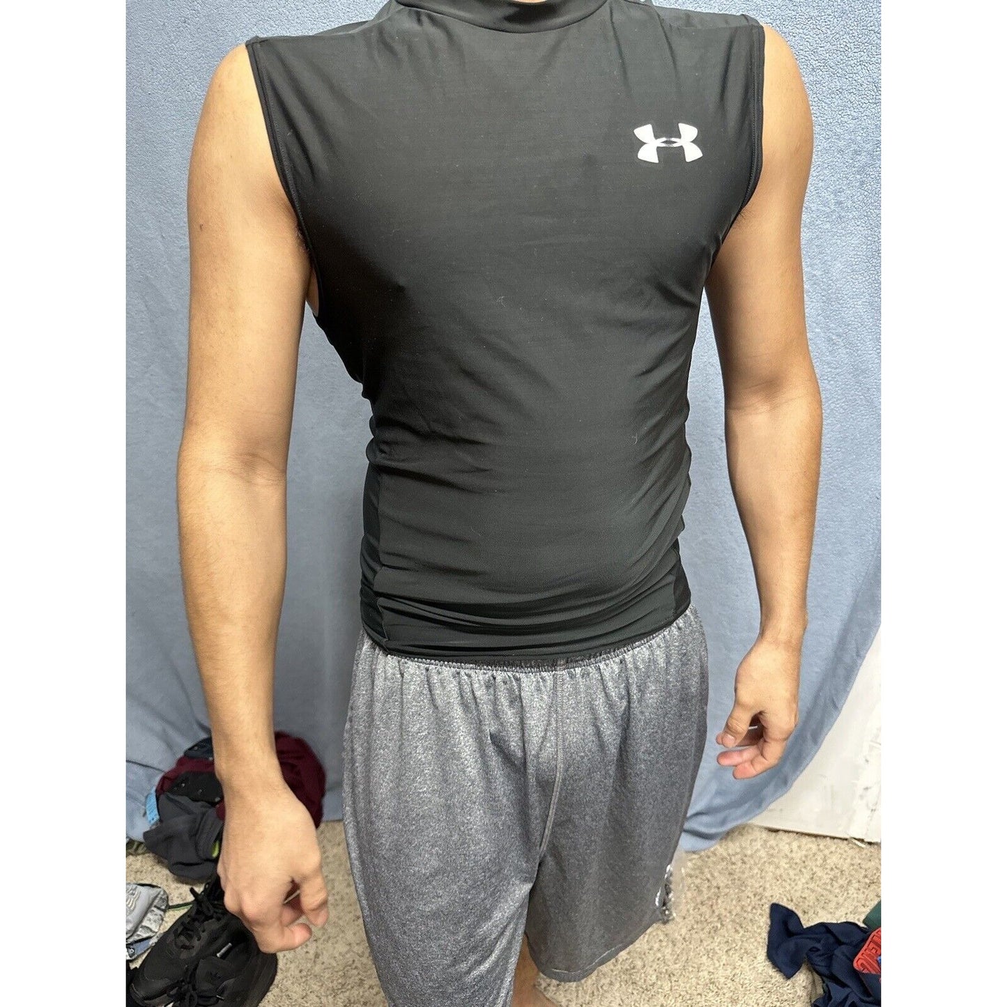 Men’s Black Under Armour Muscle Shirt Athletic Tank Large