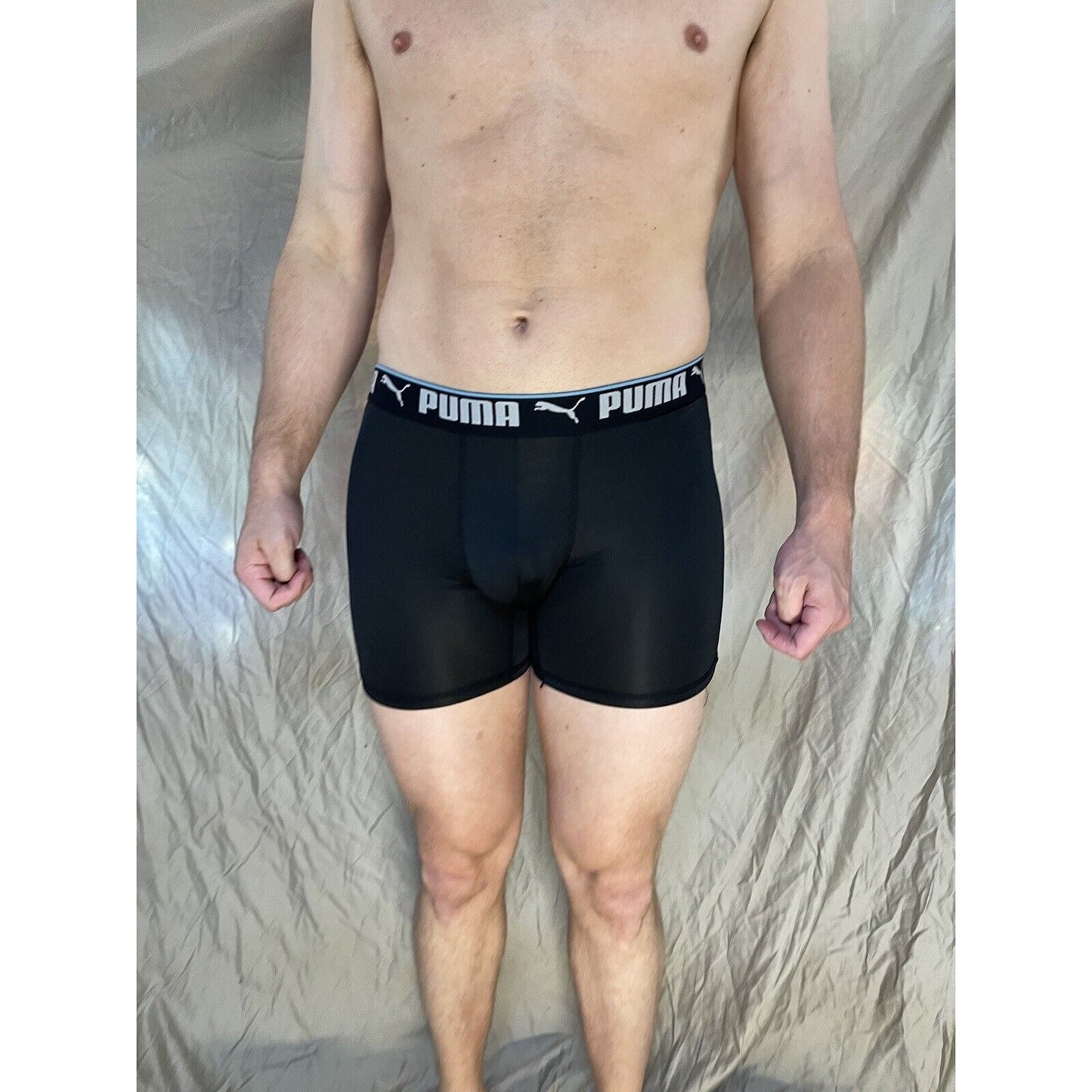 men's puma black small compression shorts