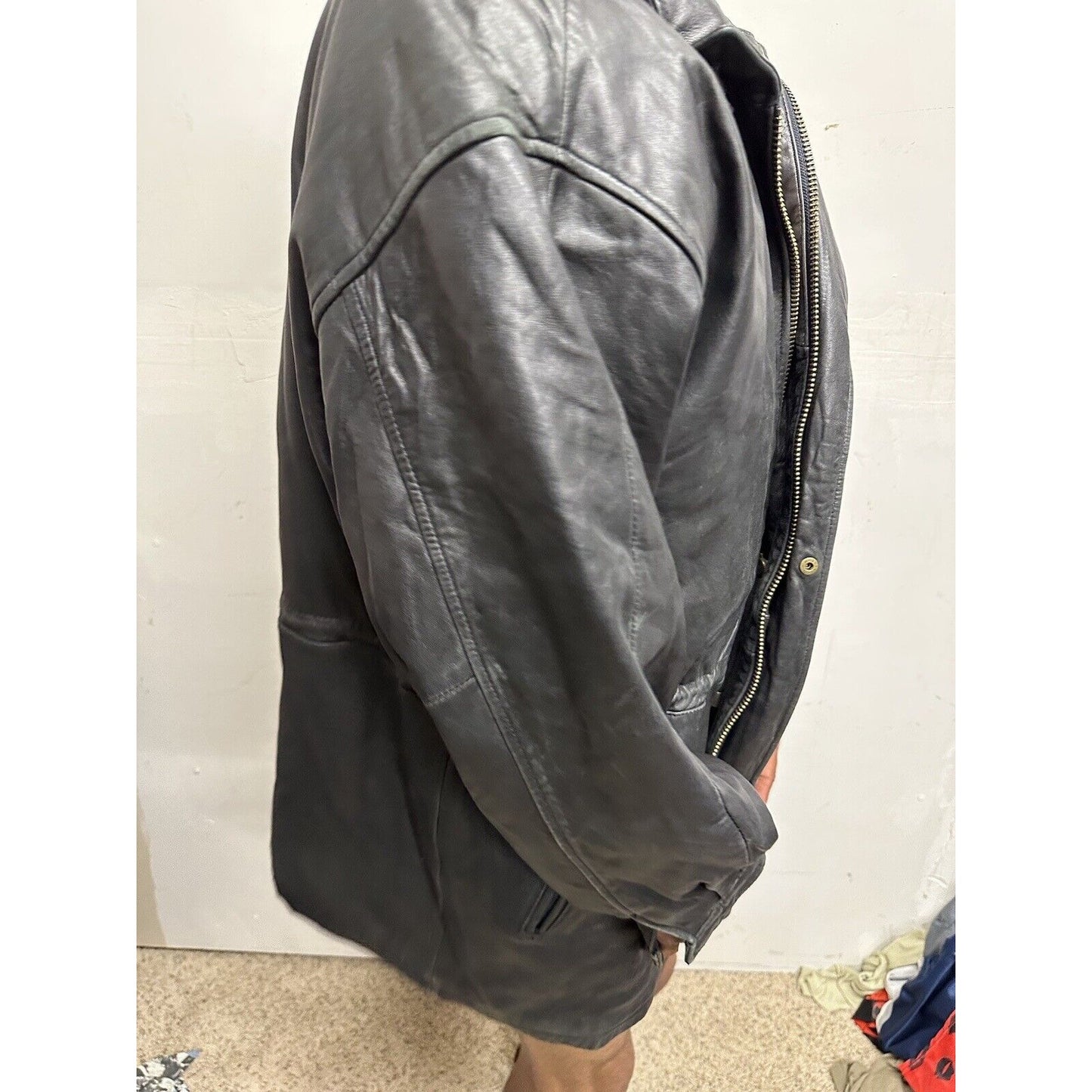 Men’s Large Black Bachrach Genuine Leather Jacket