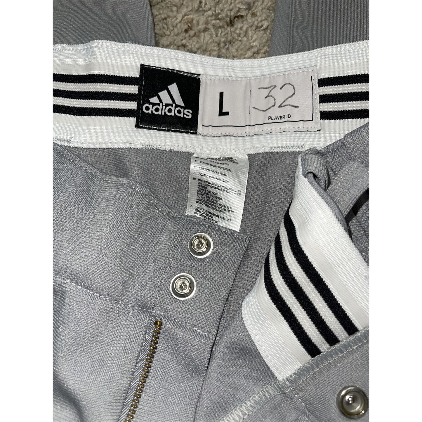 Men’s Adidas Gray Baseball Pants Large