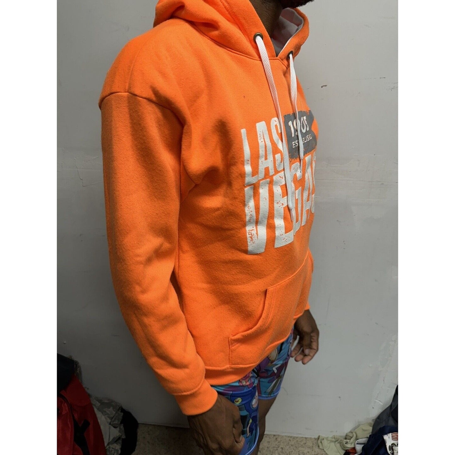 Men’s Neon Orange Wear Code Medium Las Vegas Pull Over Hoodie