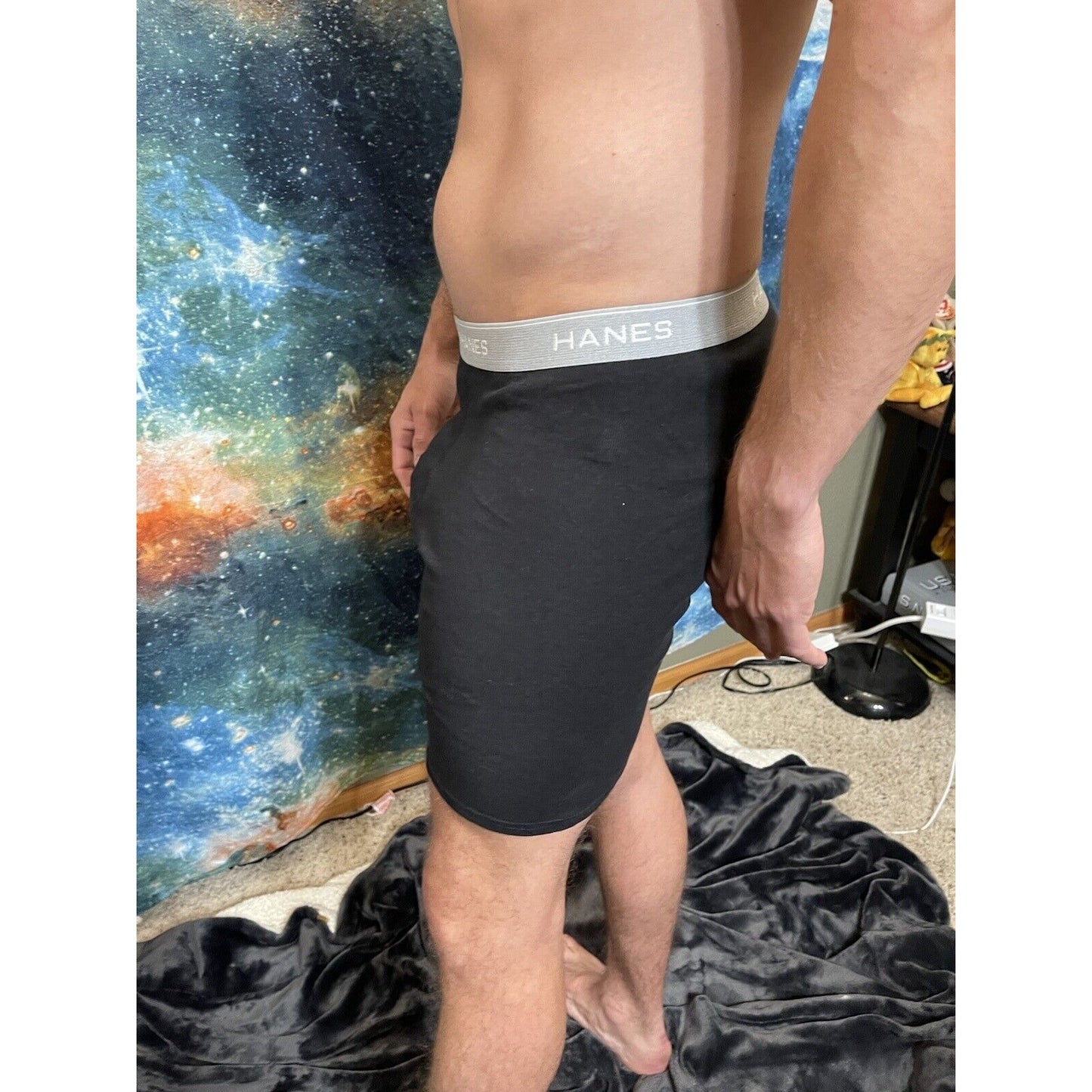 Men’s Hanes Medium Black Boxer briefs new and unworn