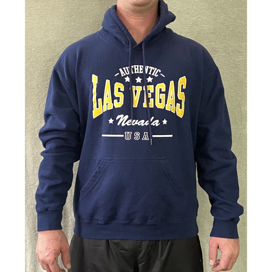 LAS VEGAS NEVADA Authentic USA Point Sportswear Navy Blue Men’s Large Hoodie