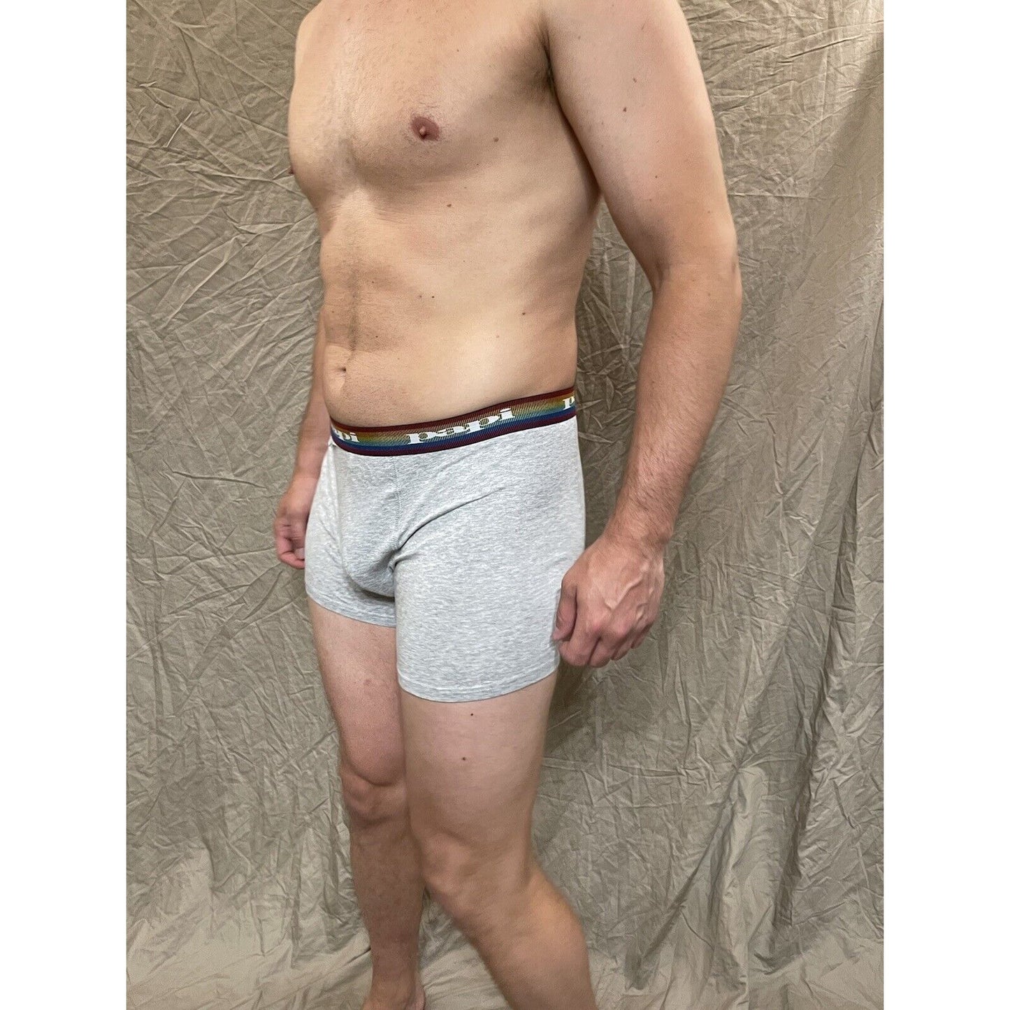 men's papi rainbow pride gray compression boxer briefs Extra large