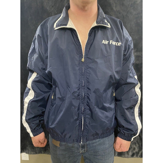 US Air Force Gear For Sports Men’s XL Navy Blue Hooded Windbreaker Jacket