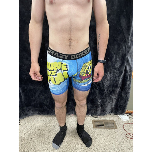 Men’s Crazy Boxer Spongebob Squarepants Size Medium Boxer Briefs Blue