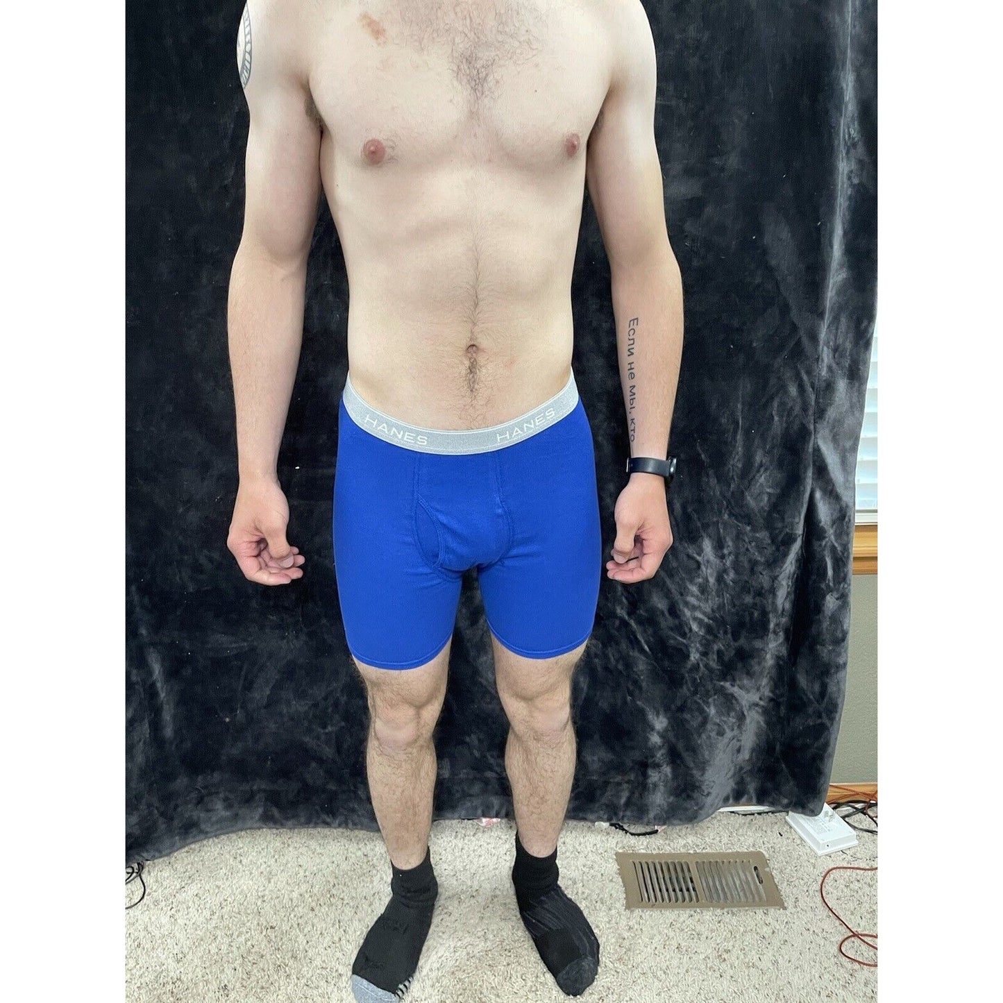 Men’s Royal Blue Medium Hanes Boxer Briefs New