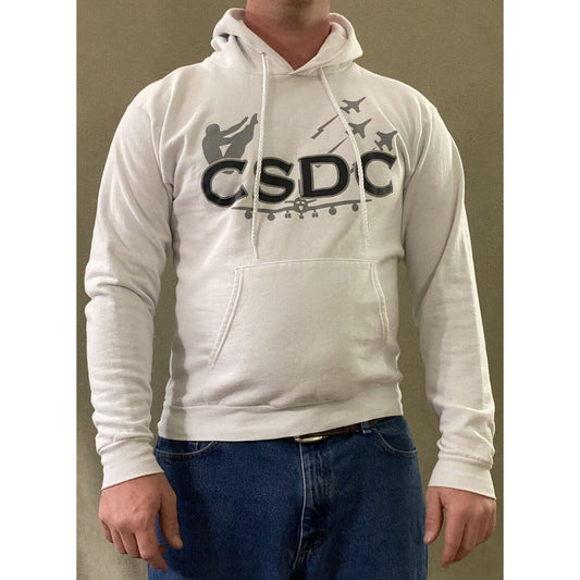 Hanes Ecosmart Men’s Small CSDC White Cotton-blend Hoodie Sweatshirt