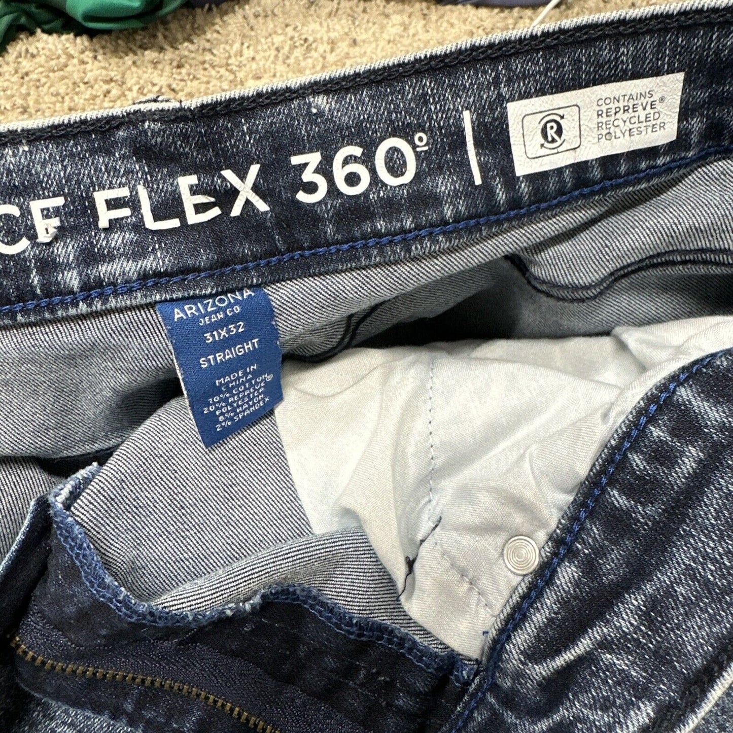 Men’s Blue Arizona Jeans 31x32 Straight Advanced Flex 360