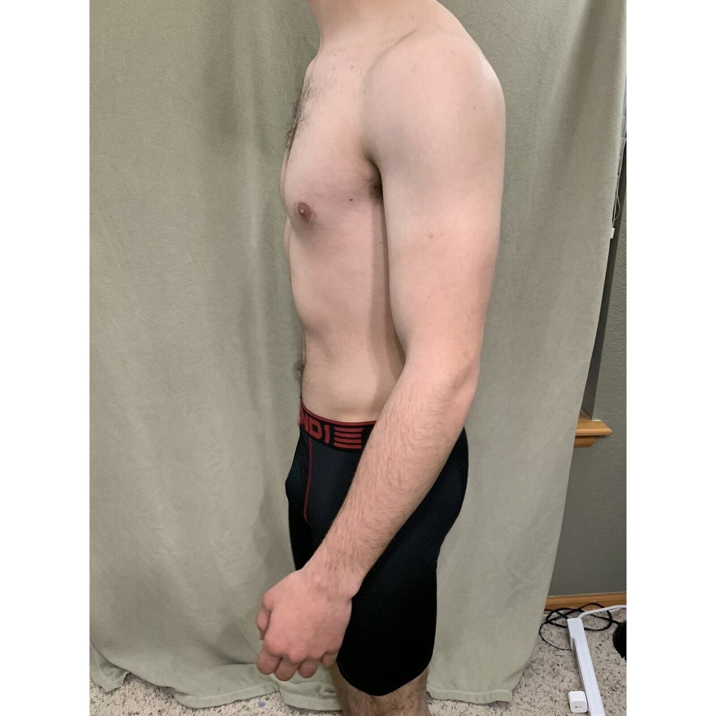 Men’s Black With Red Band Medium AND1 Compression Performance Boxer Briefs