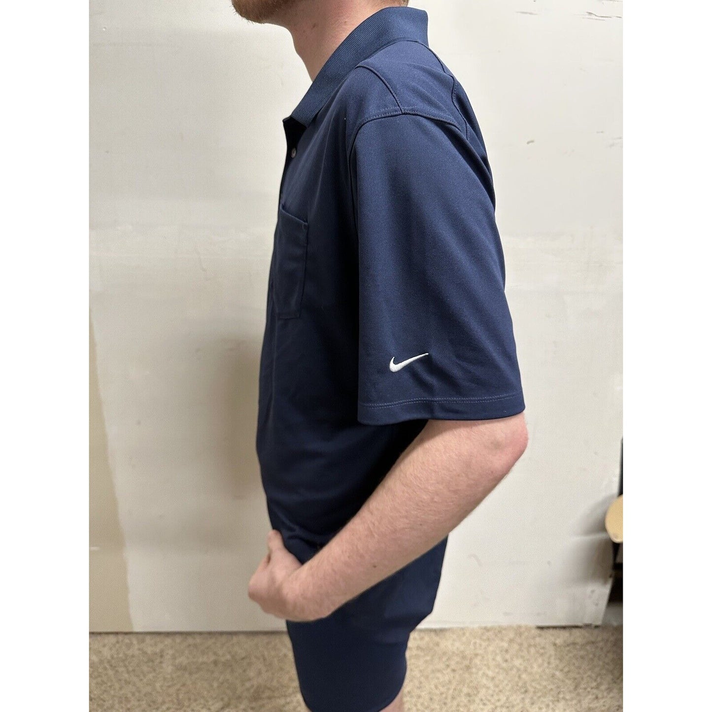 men’s nike large dark blue polo shirt mannington commercial