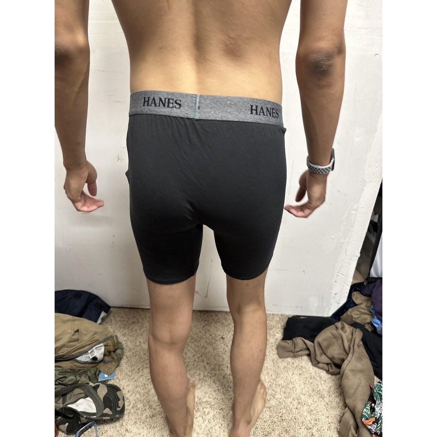 Men’s Hanes Black Boxer Briefs Large