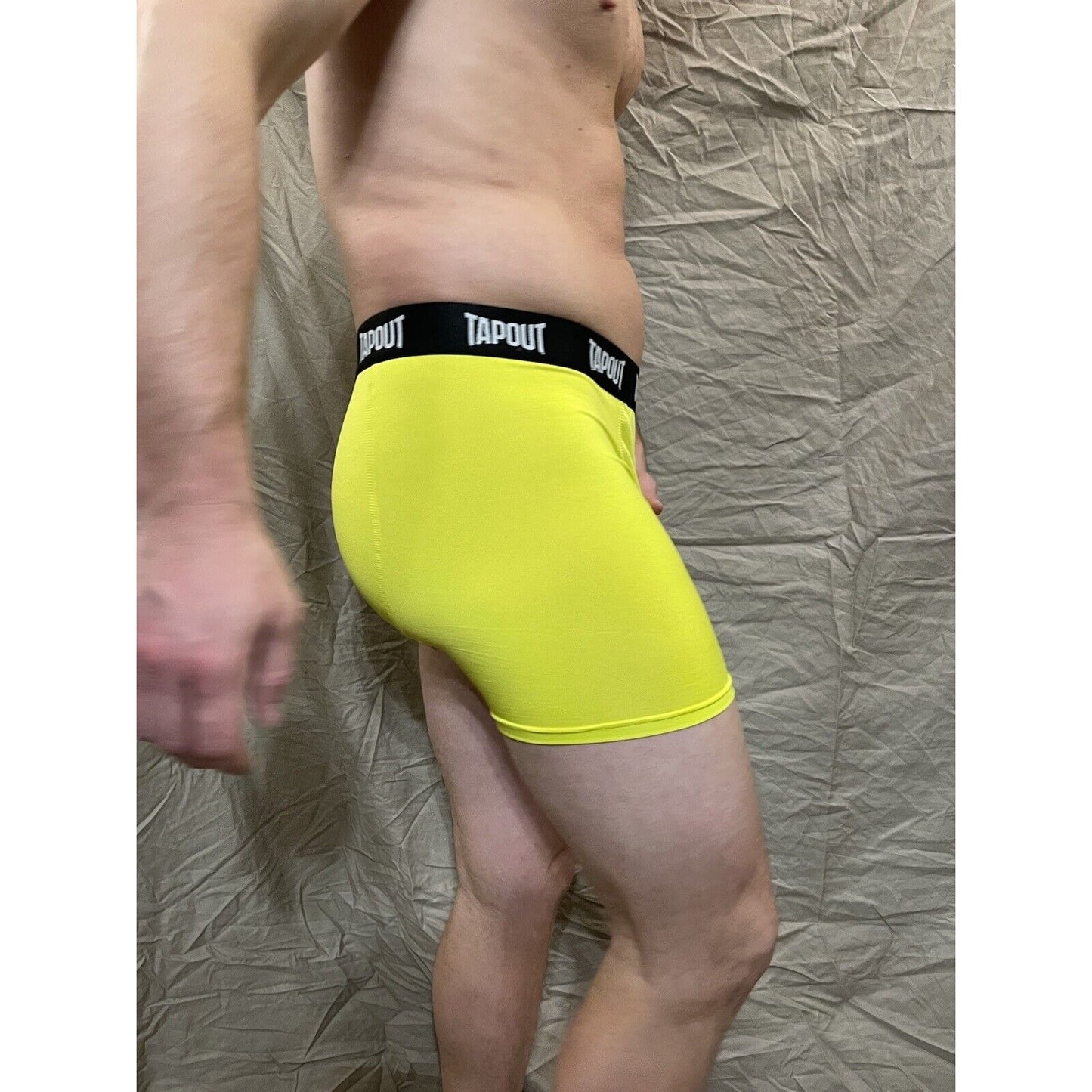 men's tapout bright yellow compression shorts medium New And Never Worn